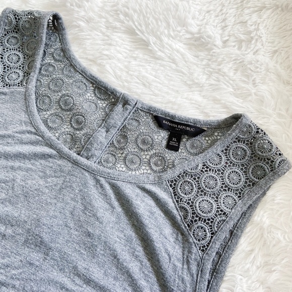 Banana Republic Gray Soft Lace Inset Tank Top - Picture 7 of 7